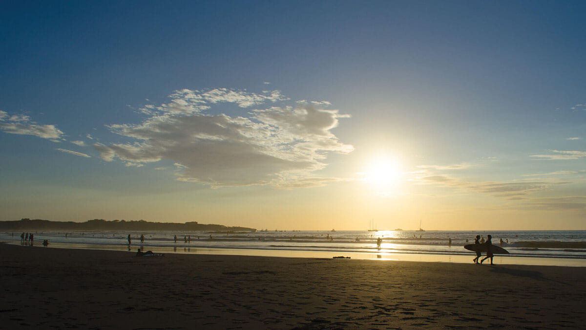 Sunset road view near Santa Teresa, Costa Rica