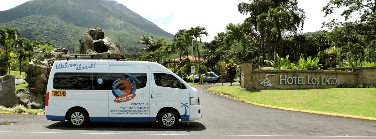 Shuttle Bus departing from Arenal