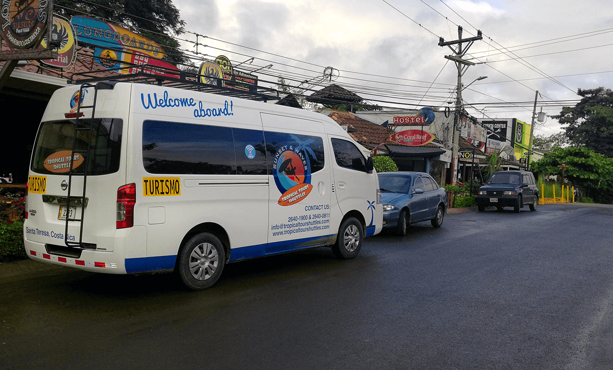 Shuttle Bus at Tamarindo Beach in Guanacaste Costa Rica