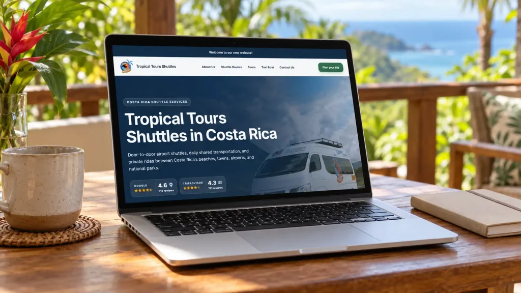 Brand new website for shuttle services in Costa Rica
